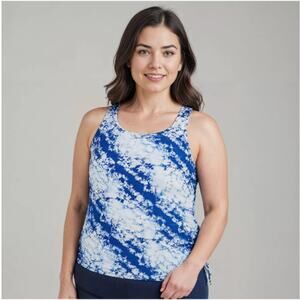 Calypsa by Modli Maya Medium Blue Tankini Swimwear Reg $60